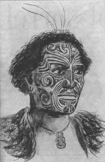 Ink drawing replica of James Barry’s 1820 portrait of Hongi Hika
Digital New Zealand  digitalnz.org